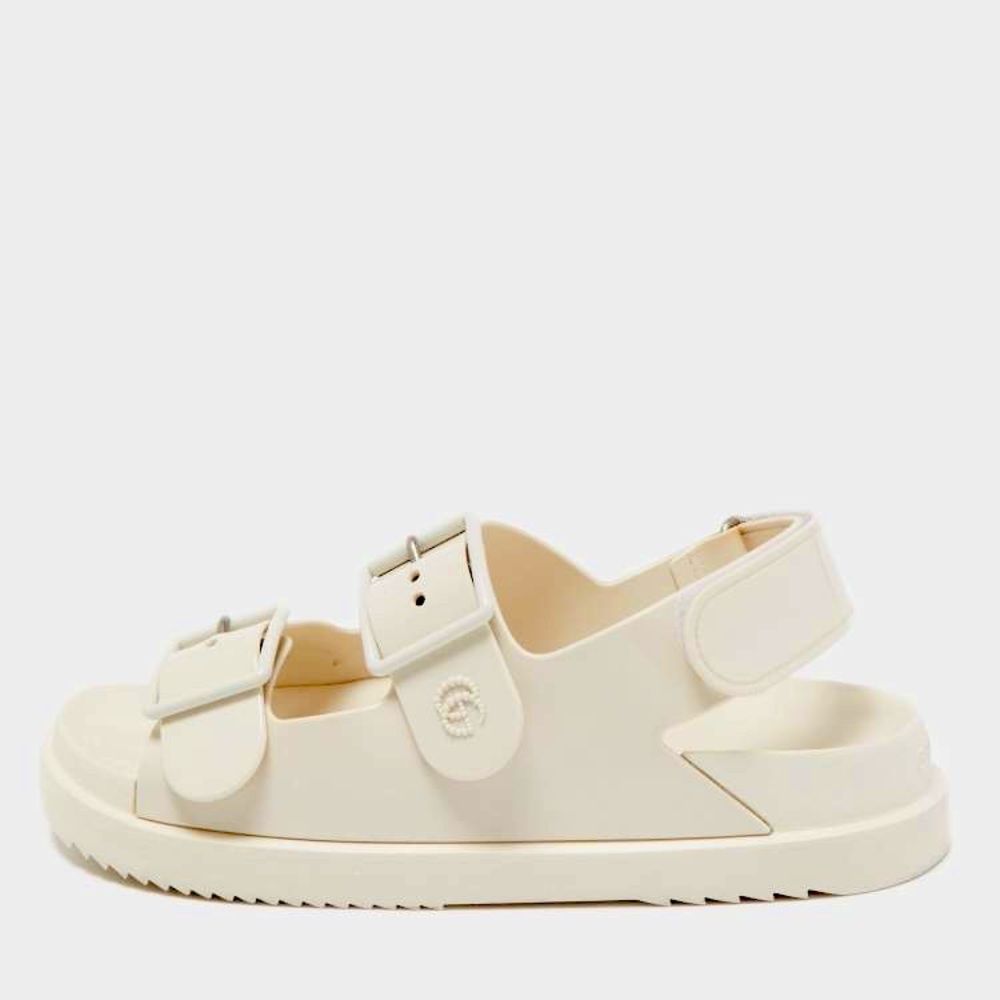 Brand New Gucci buckled sandals in color white. Size 9